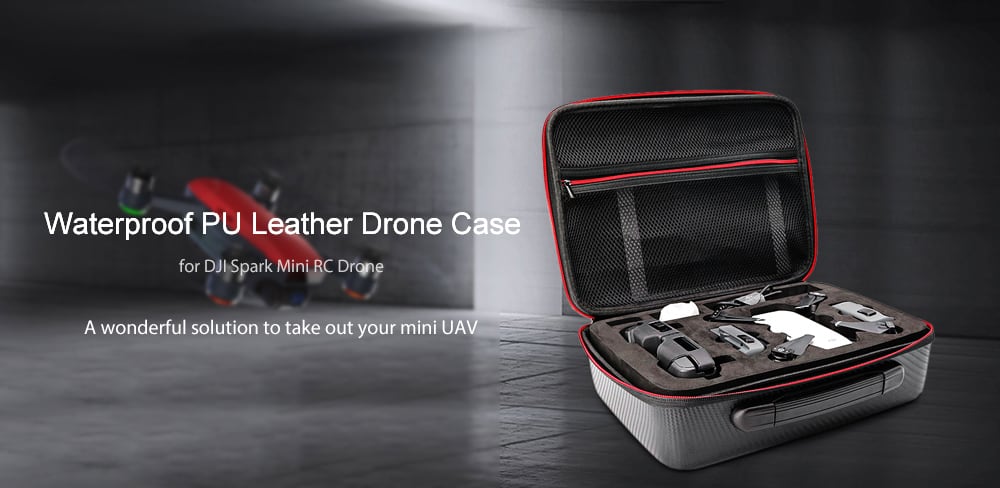 waterproof pu leather drone case for dji spark