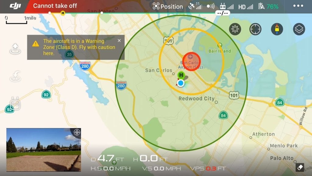 DJI drone control app screenshot